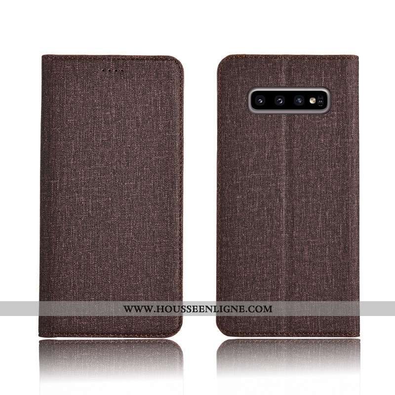Étui Samsung Galaxy S10+ Fluide Doux Protection Nouveau Cuir Clamshell Bleu