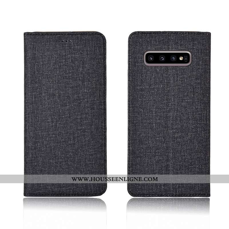 Étui Samsung Galaxy S10+ Fluide Doux Protection Nouveau Cuir Clamshell Bleu