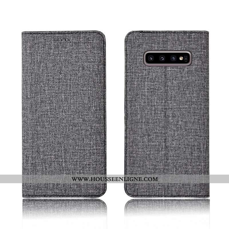 Étui Samsung Galaxy S10+ Fluide Doux Protection Nouveau Cuir Clamshell Bleu