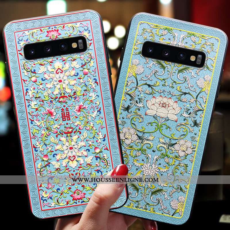 Étui Samsung Galaxy S10 Fluide Doux Silicone Bleu Tendance Téléphone Portable Nouveau Tout Compris