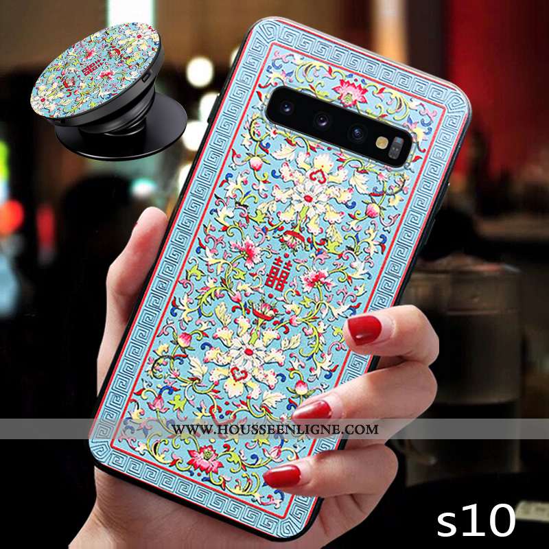 Étui Samsung Galaxy S10 Fluide Doux Silicone Bleu Tendance Téléphone Portable Nouveau Tout Compris