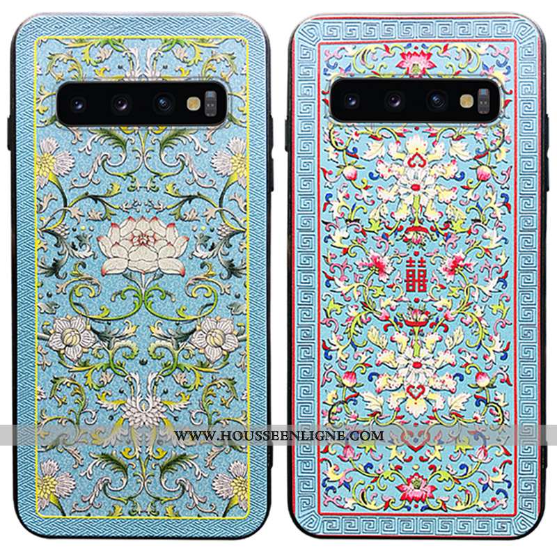 Étui Samsung Galaxy S10 Fluide Doux Silicone Bleu Tendance Téléphone Portable Nouveau Tout Compris