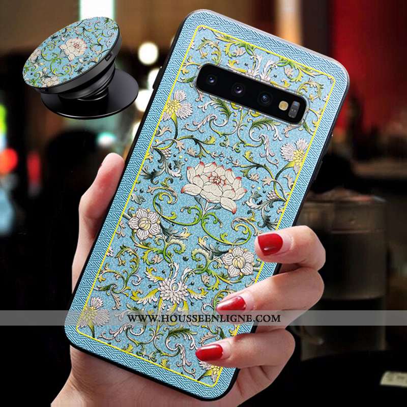 Étui Samsung Galaxy S10 Fluide Doux Silicone Bleu Tendance Téléphone Portable Nouveau Tout Compris