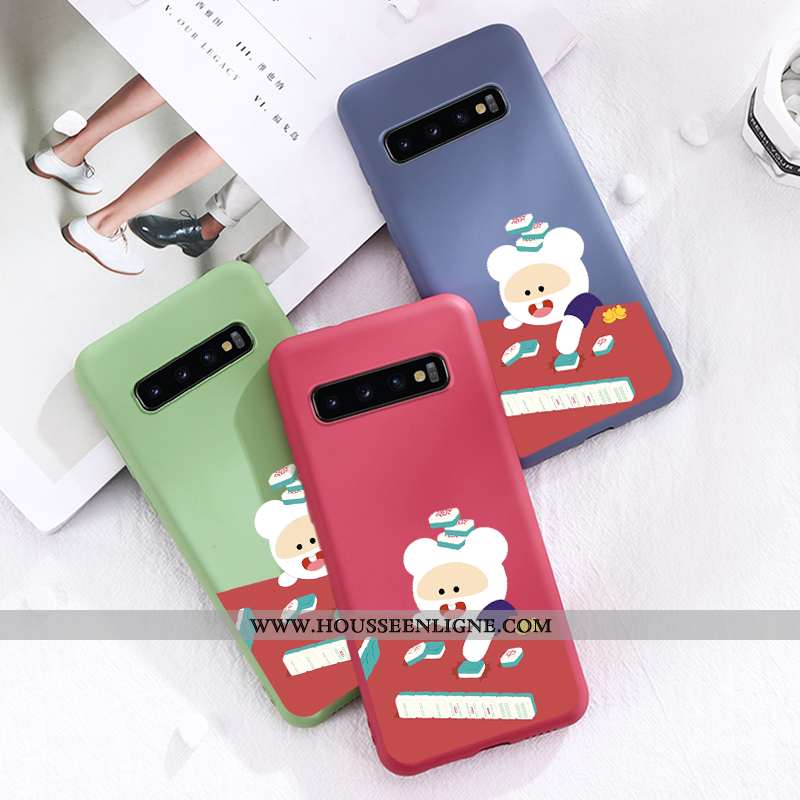 Étui Samsung Galaxy S10 Fluide Doux Silicone Coque Ultra Tendance Protection Incassable Rouge