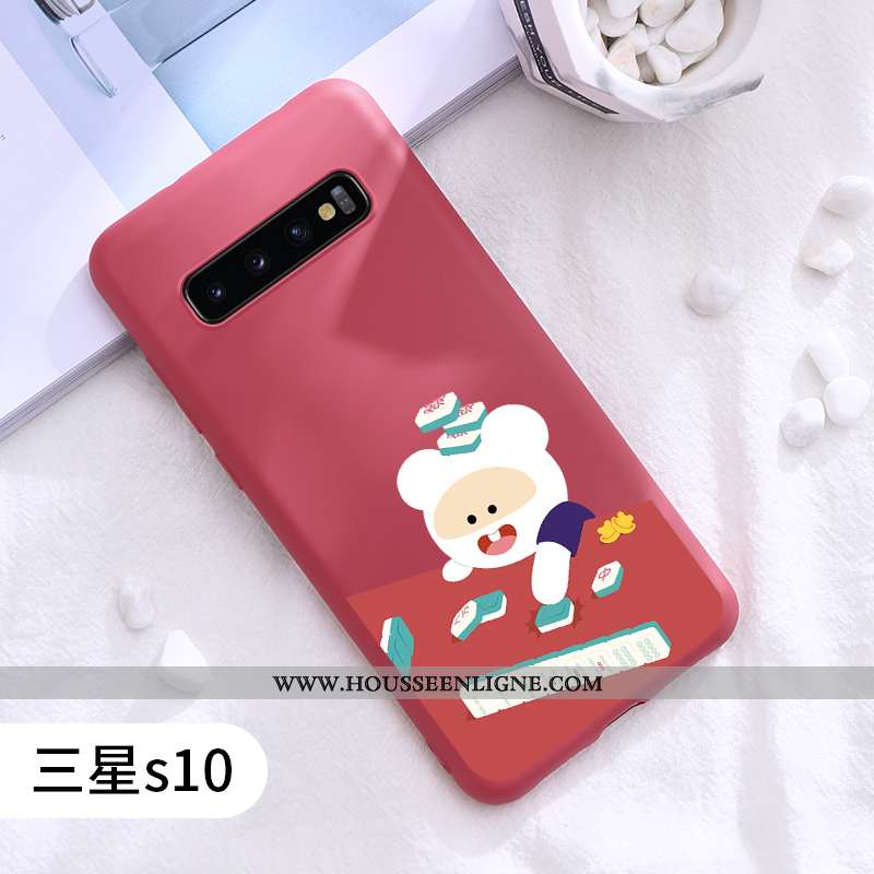 Étui Samsung Galaxy S10 Fluide Doux Silicone Coque Ultra Tendance Protection Incassable Rouge