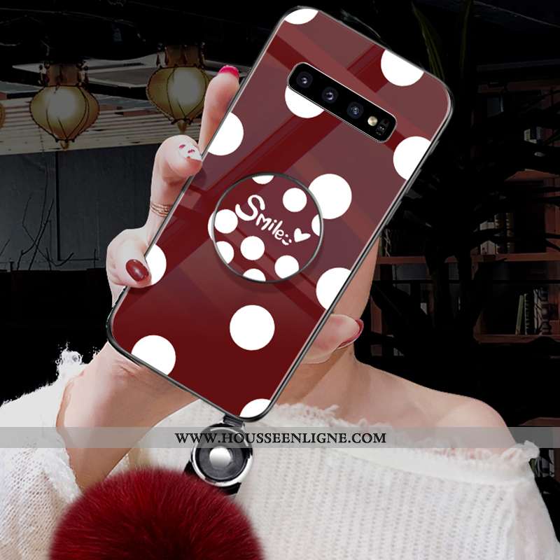 Étui Samsung Galaxy S10 Fluide Doux Silicone Simple Vent Tendance Point D'onde Verte