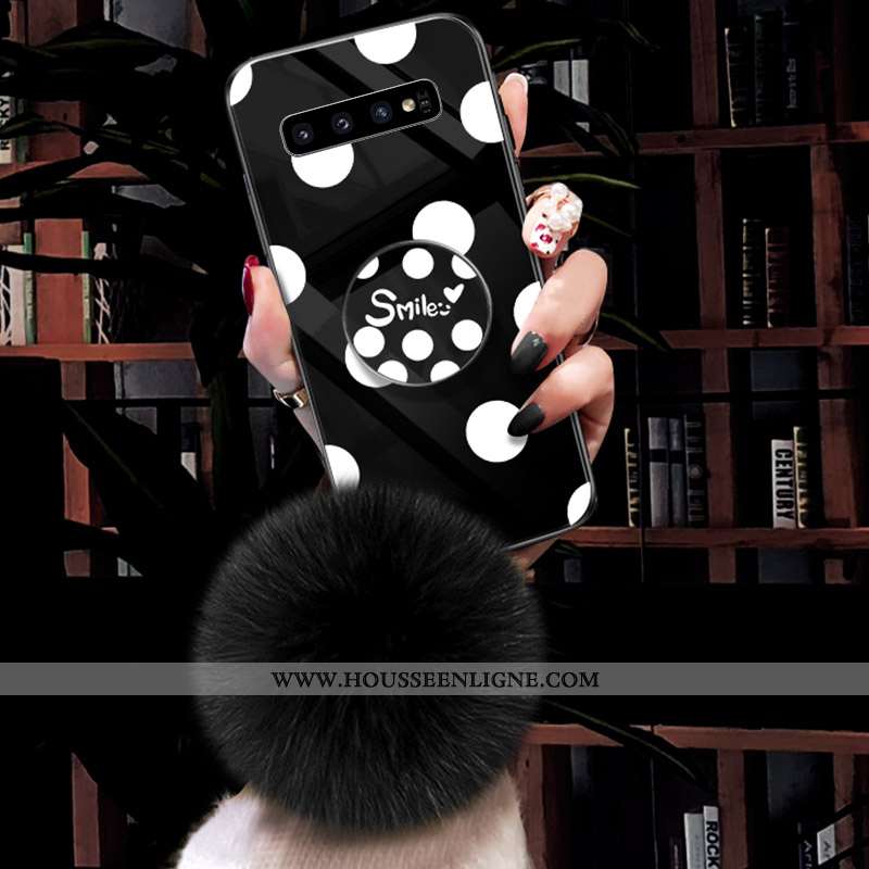 Étui Samsung Galaxy S10 Fluide Doux Silicone Simple Vent Tendance Point D'onde Verte