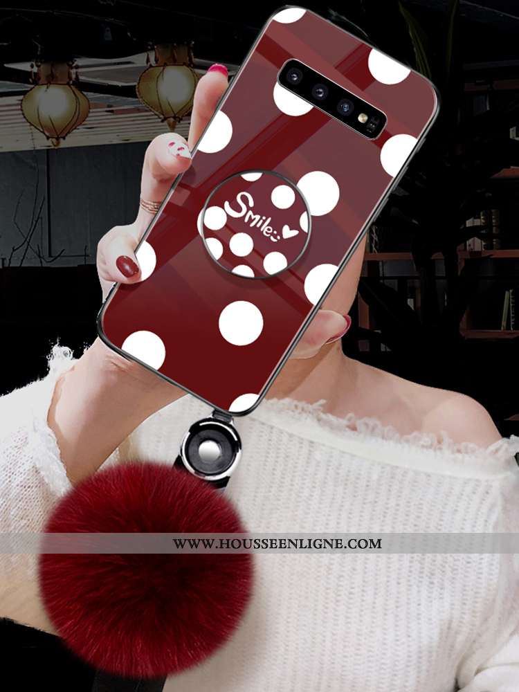 Étui Samsung Galaxy S10 Fluide Doux Silicone Simple Vent Tendance Point D'onde Verte