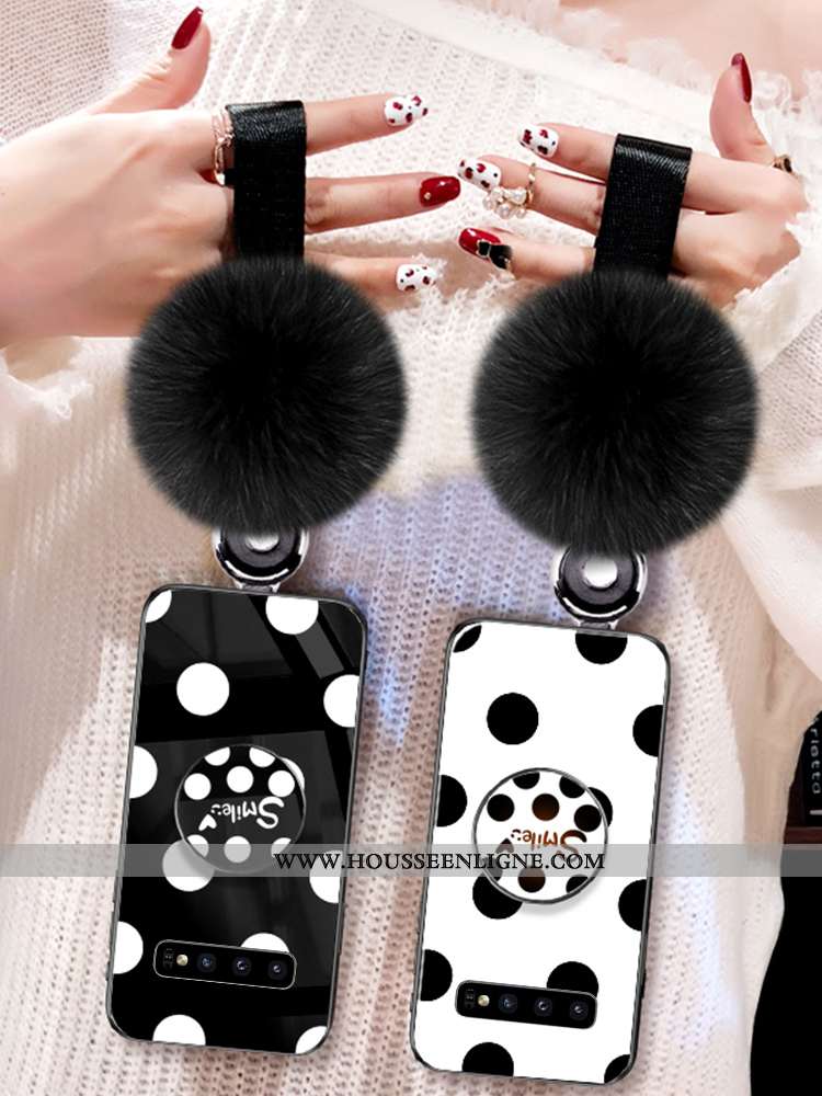 Étui Samsung Galaxy S10 Fluide Doux Silicone Simple Vent Tendance Point D'onde Verte