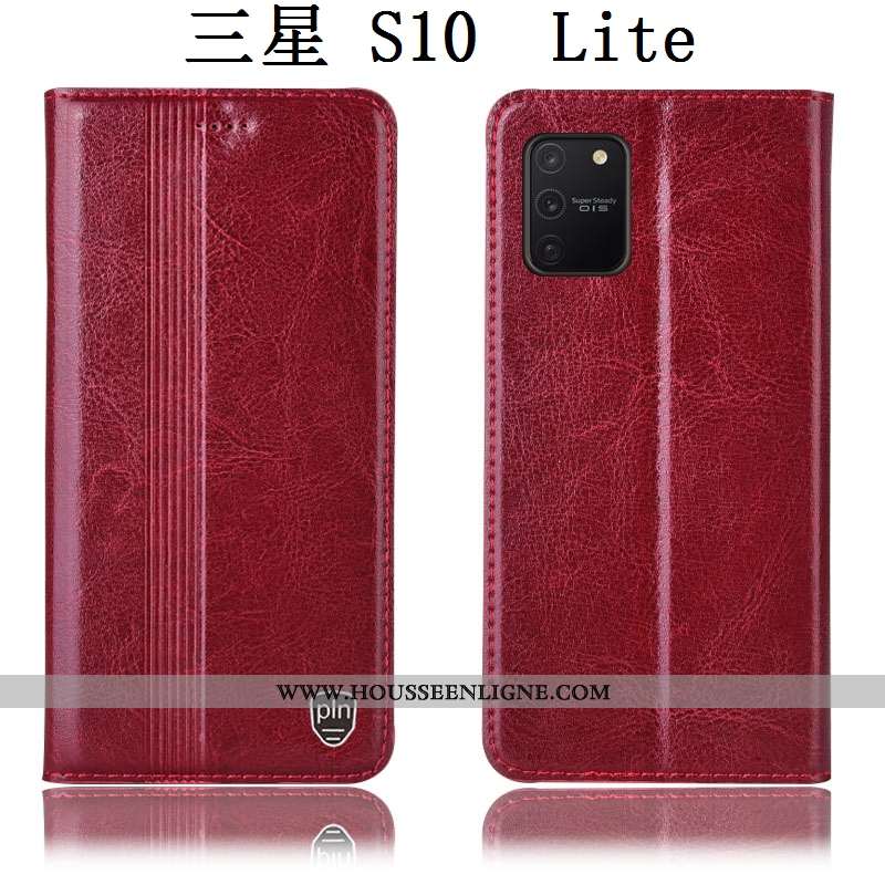 Étui Samsung Galaxy S10 Lite Cuir Véritable Protection Marron Tout Compris Téléphone Portable Housse