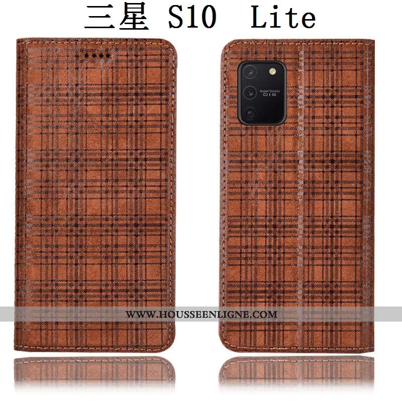 Étui Samsung Galaxy S10 Lite Cuir Véritable Protection Marron Tout Compris Étoile Housse