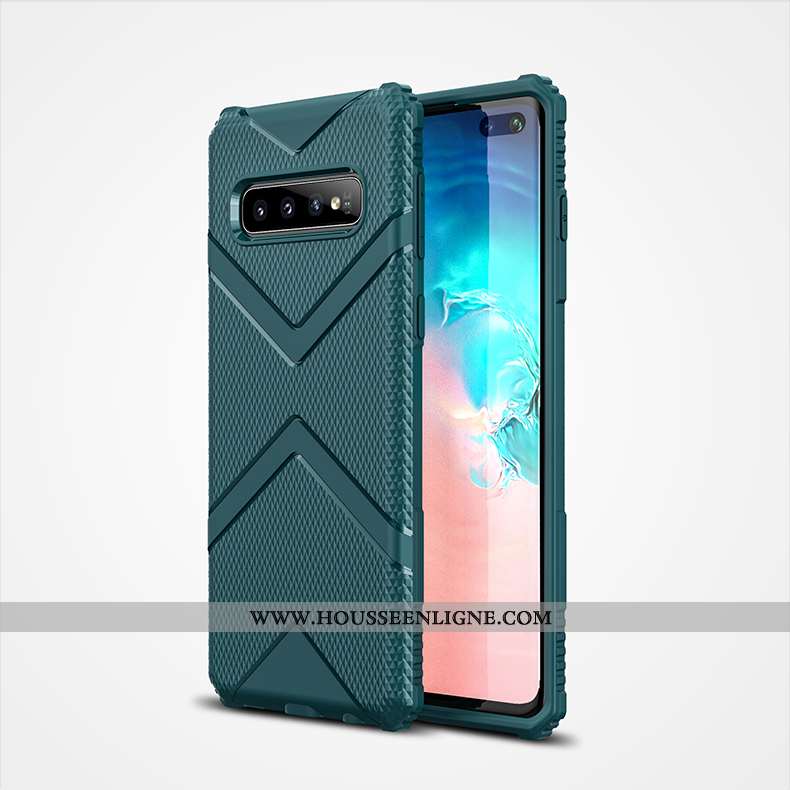 Étui Samsung Galaxy S10+ Légère Silicone Nouveau Étoile Tout Compris Protection Personnalité Verte