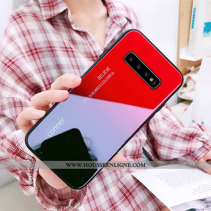 Étui Samsung Galaxy S10+ Mode Protection Coque Ultra Personnalité Rouge