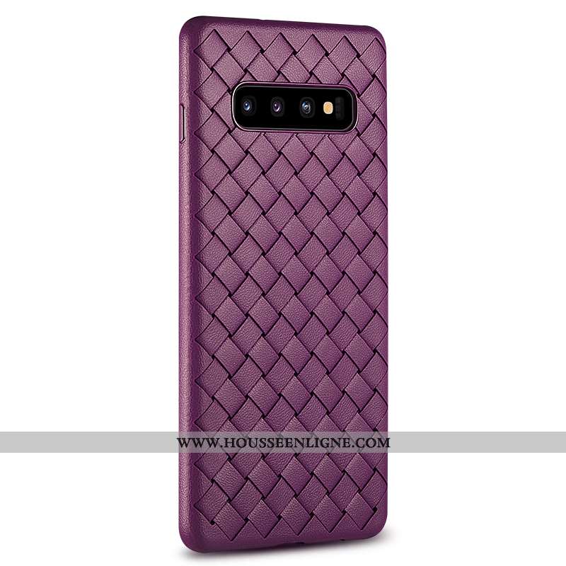 Étui Samsung Galaxy S10+ Personnalité Tendance Qualité Étoile Business Silicone Tout Compris Violet