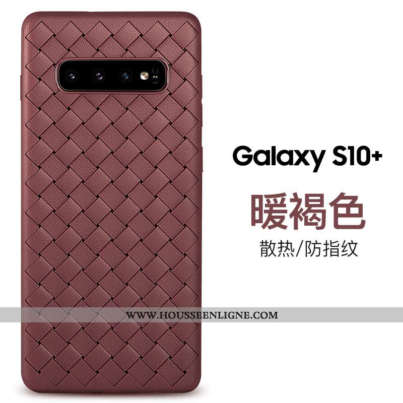 Étui Samsung Galaxy S10+ Personnalité Tendance Qualité Étoile Business Silicone Tout Compris Violet