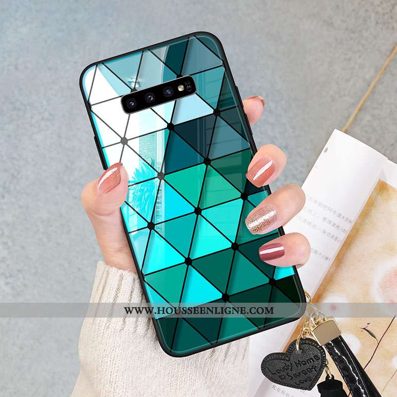 Étui Samsung Galaxy S10 Personnalité Tendance Téléphone Portable Rouge Incassable Coque Verre