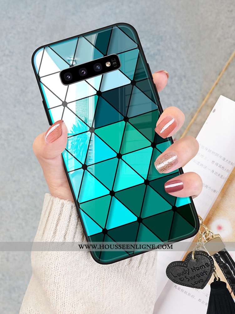 Étui Samsung Galaxy S10 Personnalité Tendance Téléphone Portable Rouge Incassable Coque Verre