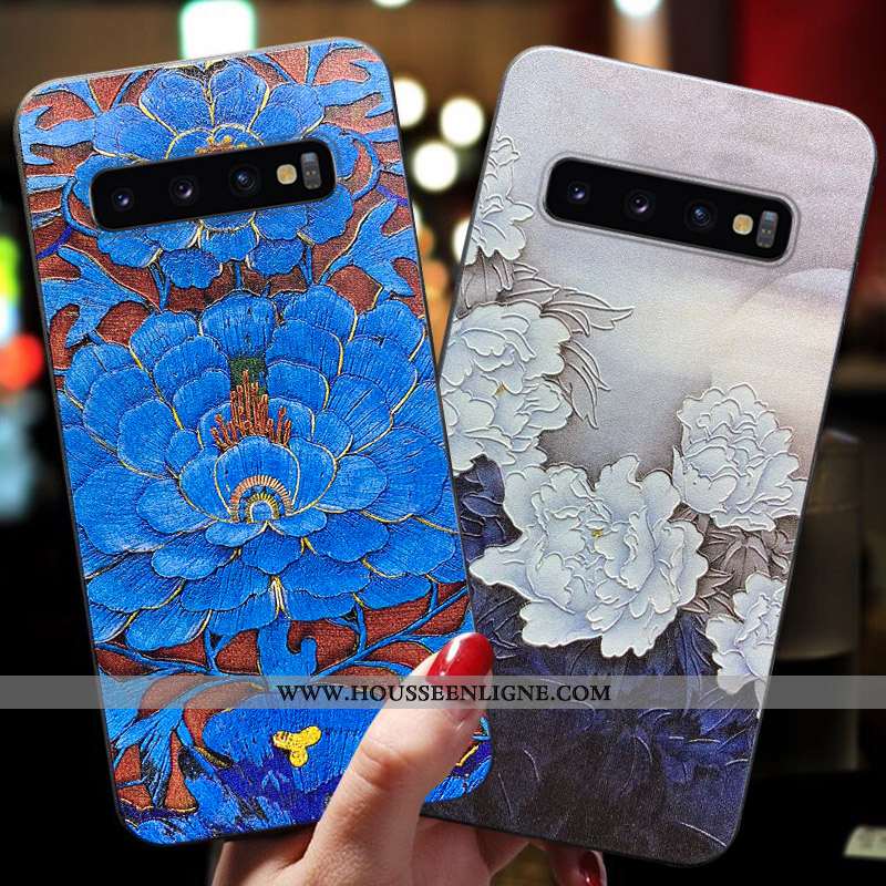 Étui Samsung Galaxy S10 Protection Ultra Luxe Fluide Doux Légère Mode Silicone Bleu