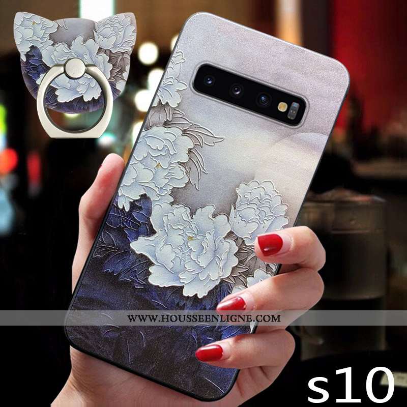 Étui Samsung Galaxy S10 Protection Ultra Luxe Fluide Doux Légère Mode Silicone Bleu