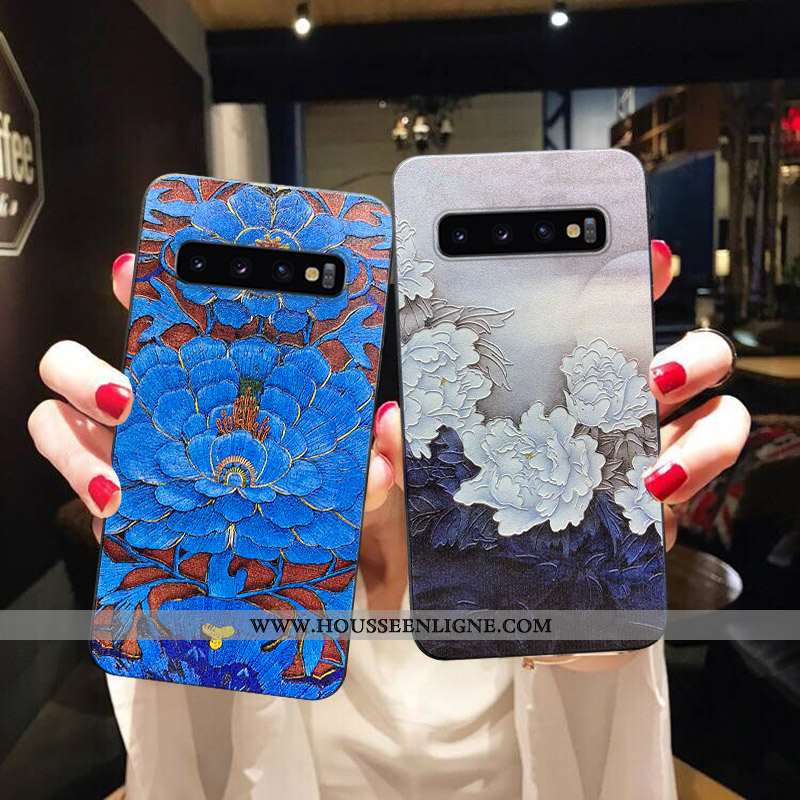 Étui Samsung Galaxy S10 Protection Ultra Luxe Fluide Doux Légère Mode Silicone Bleu