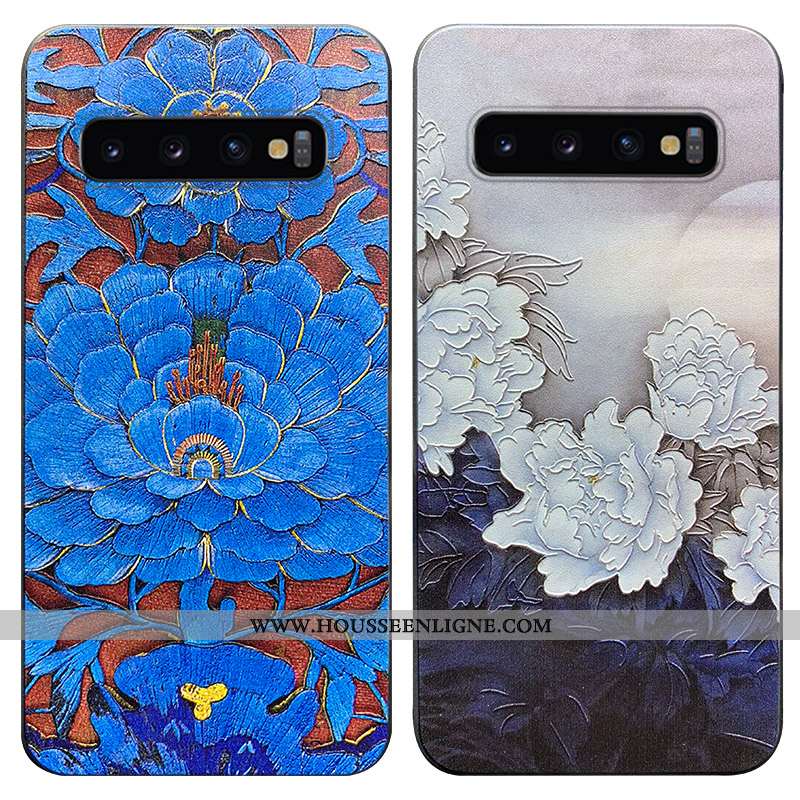 Étui Samsung Galaxy S10 Protection Ultra Luxe Fluide Doux Légère Mode Silicone Bleu