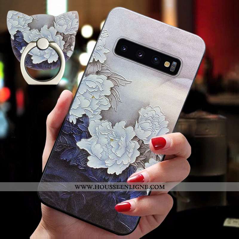 Étui Samsung Galaxy S10 Protection Ultra Luxe Fluide Doux Légère Mode Silicone Bleu