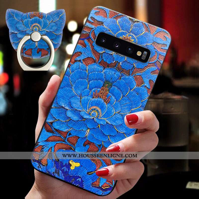 Étui Samsung Galaxy S10 Protection Ultra Luxe Fluide Doux Légère Mode Silicone Bleu