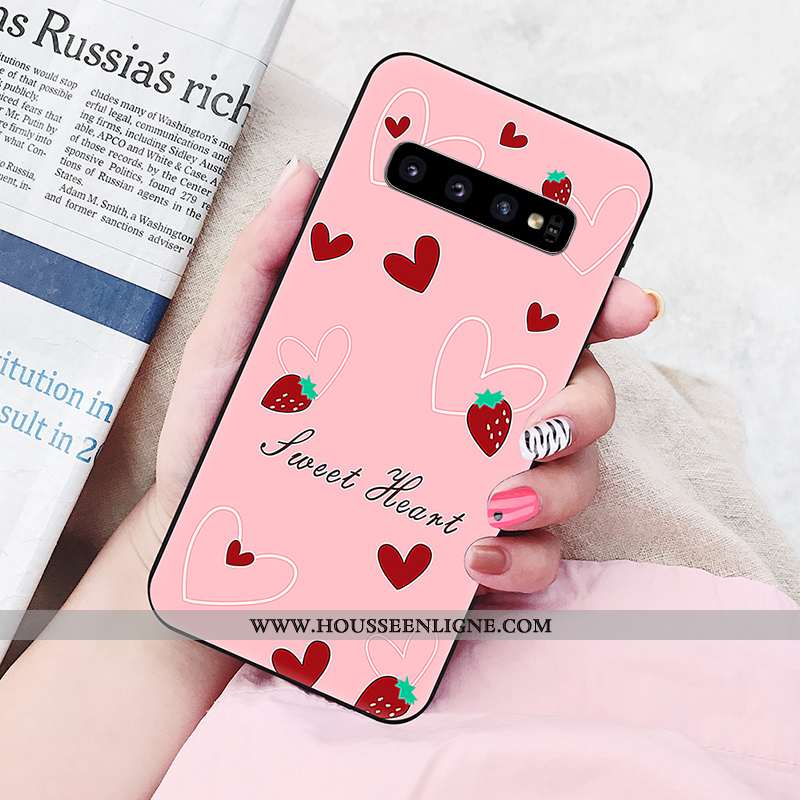 Étui Samsung Galaxy S10 Silicone Personnalité Rose Téléphone Portable Amoureux Étoile