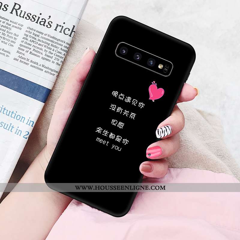 Étui Samsung Galaxy S10 Silicone Personnalité Rose Téléphone Portable Amoureux Étoile
