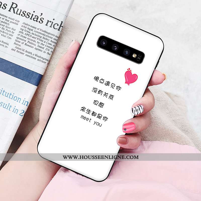 Étui Samsung Galaxy S10 Silicone Personnalité Rose Téléphone Portable Amoureux Étoile
