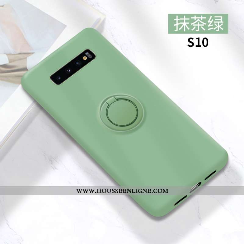 Étui Samsung Galaxy S10 Silicone Protection Téléphone Portable Coque Vert Étoile Verte