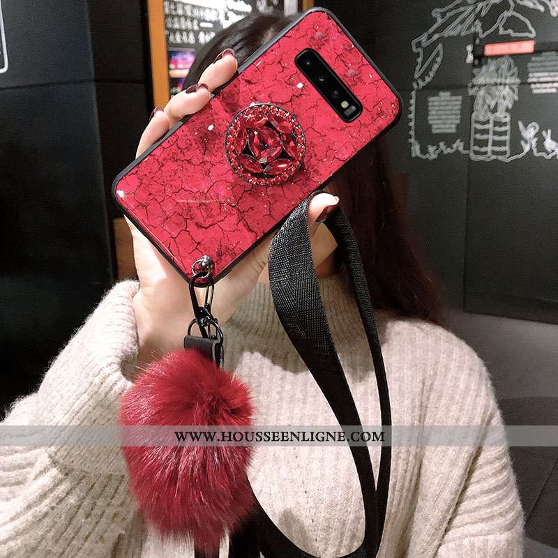 Étui Samsung Galaxy S10 Silicone Protection Violet Tendance Fluide Doux Incassable Ornements Suspend