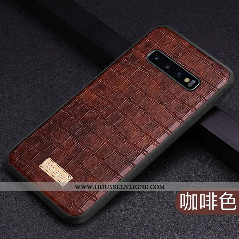 Étui Samsung Galaxy S10 Tendance Modèle Fleurie Téléphone Portable Cuir Véritable Nouveau Coque Étoi