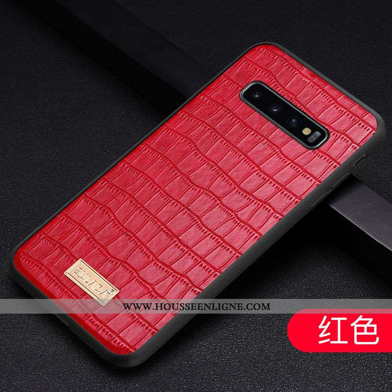 Étui Samsung Galaxy S10 Tendance Modèle Fleurie Téléphone Portable Cuir Véritable Nouveau Coque Étoi