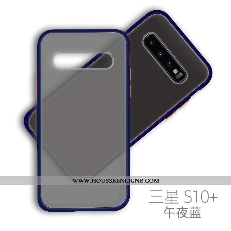 Étui Samsung Galaxy S10+ Ultra Tendance Net Rouge Délavé En Daim Coque Vent Silicone Verte