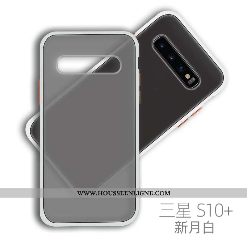 Étui Samsung Galaxy S10+ Ultra Tendance Net Rouge Délavé En Daim Coque Vent Silicone Verte