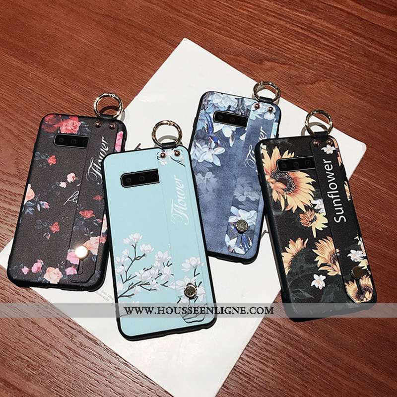 Étui Samsung Galaxy S10 Ultra Tendance Téléphone Portable Noir Protection Délavé En Daim Coque