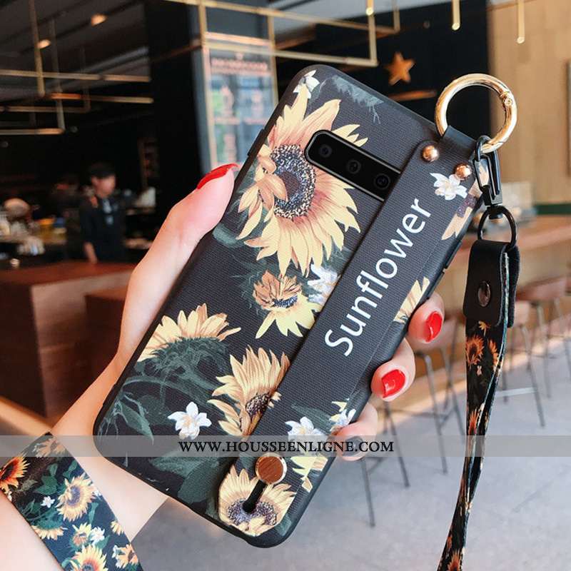 Étui Samsung Galaxy S10 Ultra Tendance Téléphone Portable Noir Protection Délavé En Daim Coque
