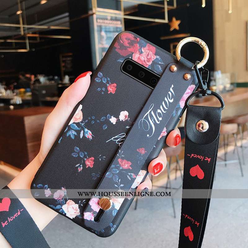 Étui Samsung Galaxy S10 Ultra Tendance Téléphone Portable Noir Protection Délavé En Daim Coque