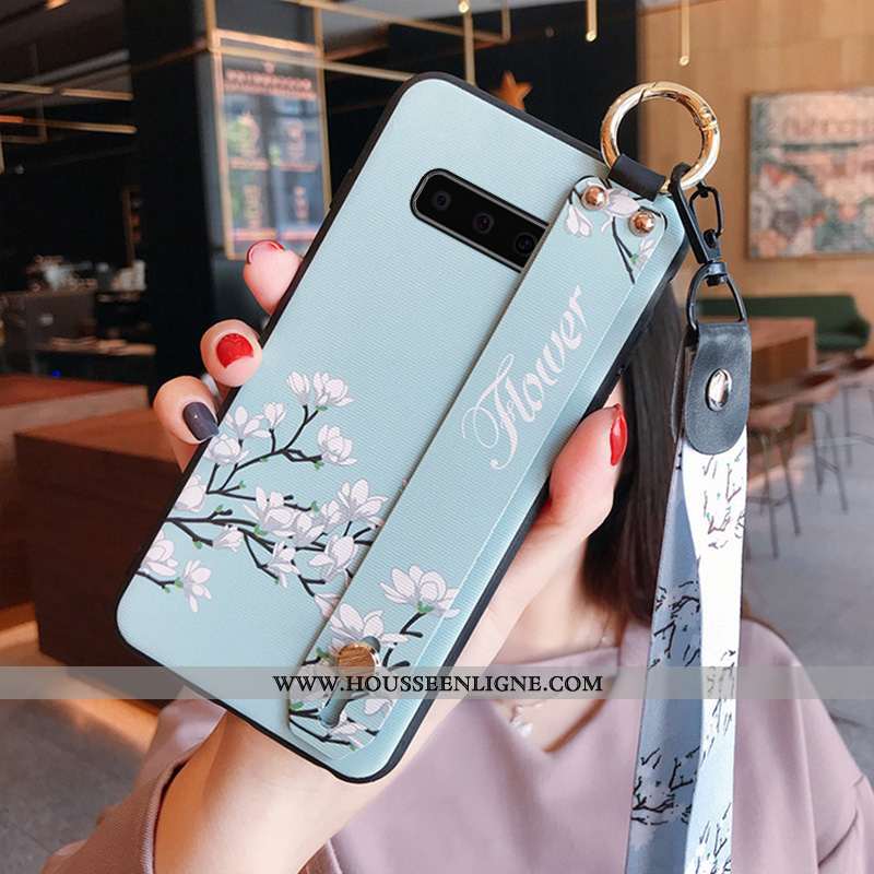 Étui Samsung Galaxy S10 Ultra Tendance Téléphone Portable Noir Protection Délavé En Daim Coque