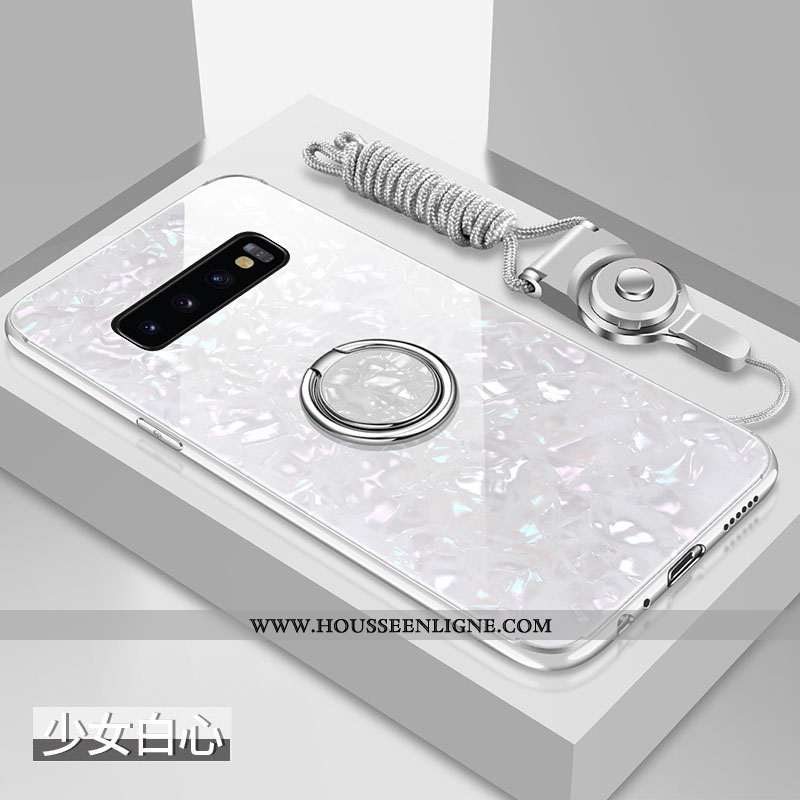 Étui Samsung Galaxy S10 Verre Fluide Doux Téléphone Portable Incassable Net Rouge Coquille