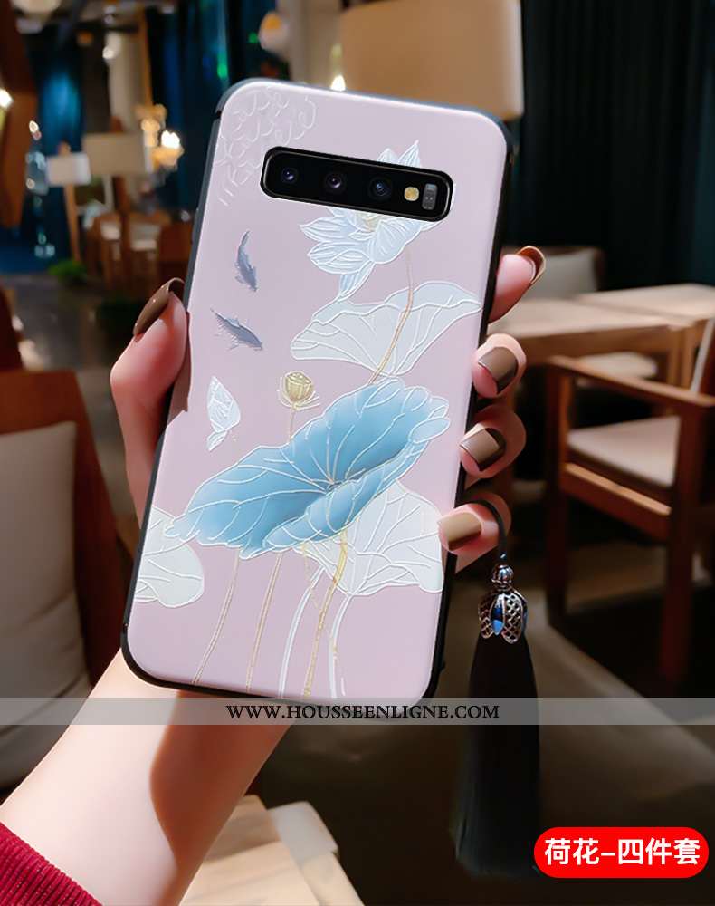 Étui Samsung Galaxy S10+ Vintage Ultra Incassable Protection Palais Bleu