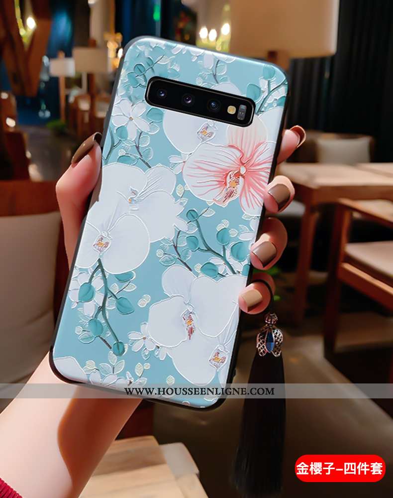 Étui Samsung Galaxy S10+ Vintage Ultra Incassable Protection Palais Bleu