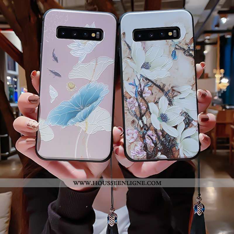 Étui Samsung Galaxy S10+ Vintage Ultra Incassable Protection Palais Bleu