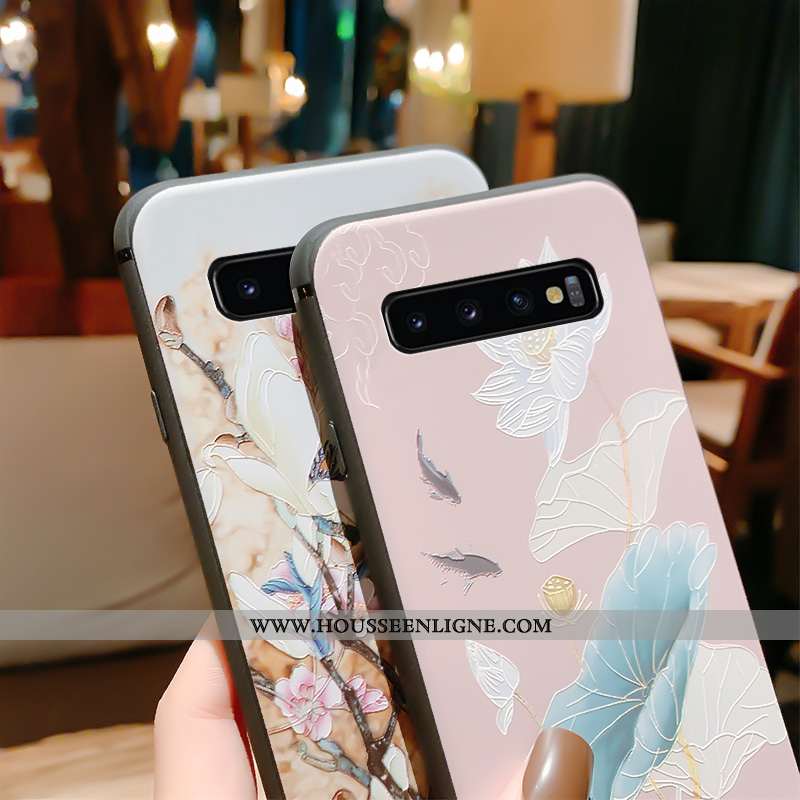 Étui Samsung Galaxy S10+ Vintage Ultra Incassable Protection Palais Bleu