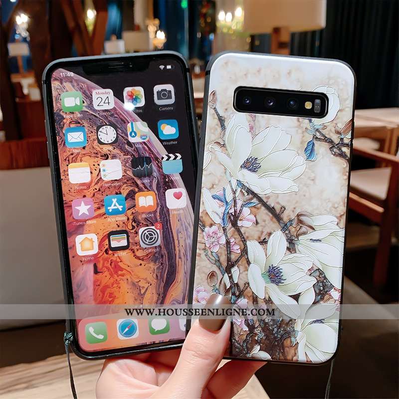 Étui Samsung Galaxy S10+ Vintage Ultra Incassable Protection Palais Bleu
