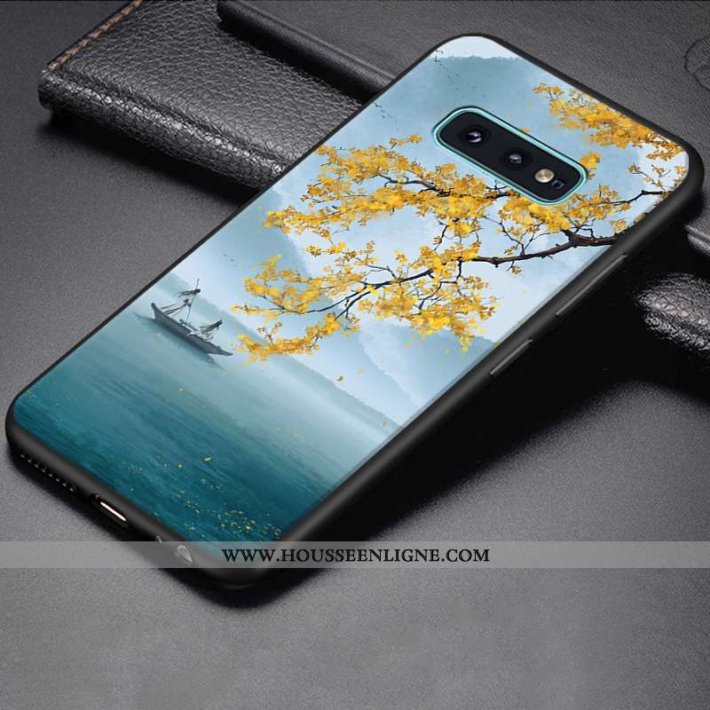 Étui Samsung Galaxy S10e Créatif Dessin Animé Fluide Doux Coque Protection Bleu Personnalité