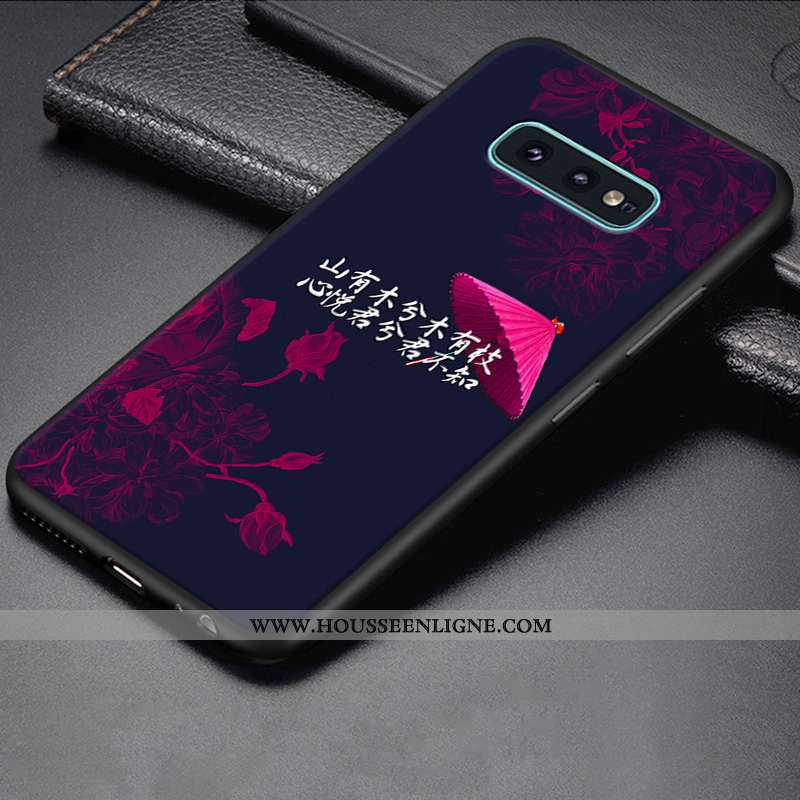 Étui Samsung Galaxy S10e Créatif Dessin Animé Fluide Doux Coque Protection Bleu Personnalité