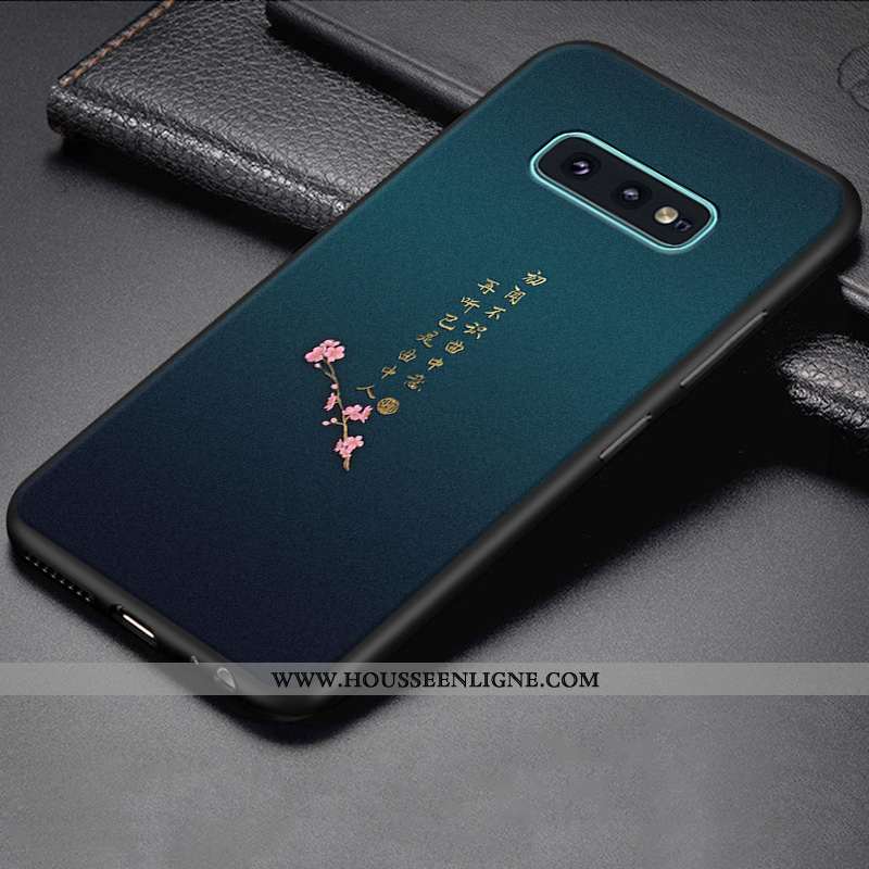 Étui Samsung Galaxy S10e Créatif Dessin Animé Fluide Doux Coque Protection Bleu Personnalité