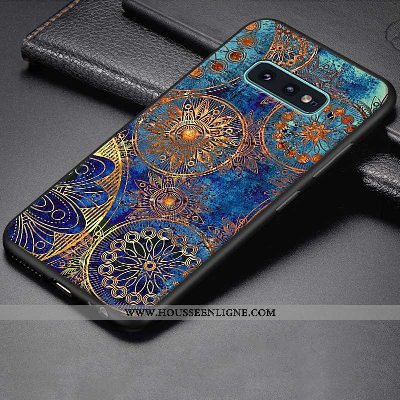 Étui Samsung Galaxy S10e Créatif Dessin Animé Fluide Doux Coque Protection Bleu Personnalité